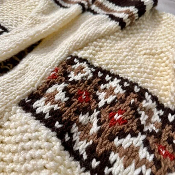 New The Marilyn Monroe 1962 Luxury Chunky Hand Knit Lambswool Wool Cardigan XL - Picture 3 of 15